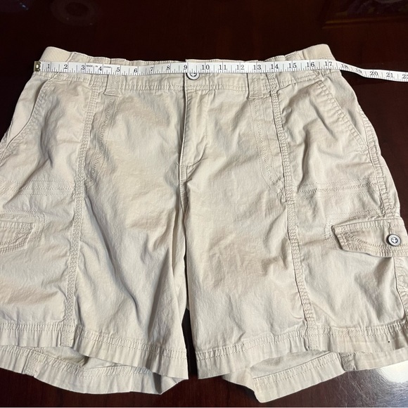 Woman’s cargo shorts elastic waist functional utility pockets front size 12 - Picture 8 of 13